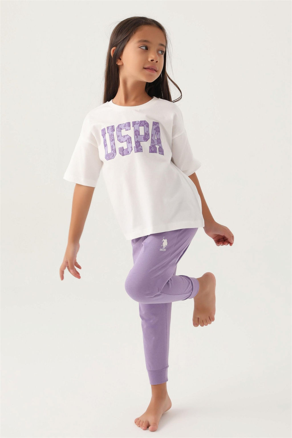 Кремовый пижамный комплект для девочки - U.s. polo assn фото 2