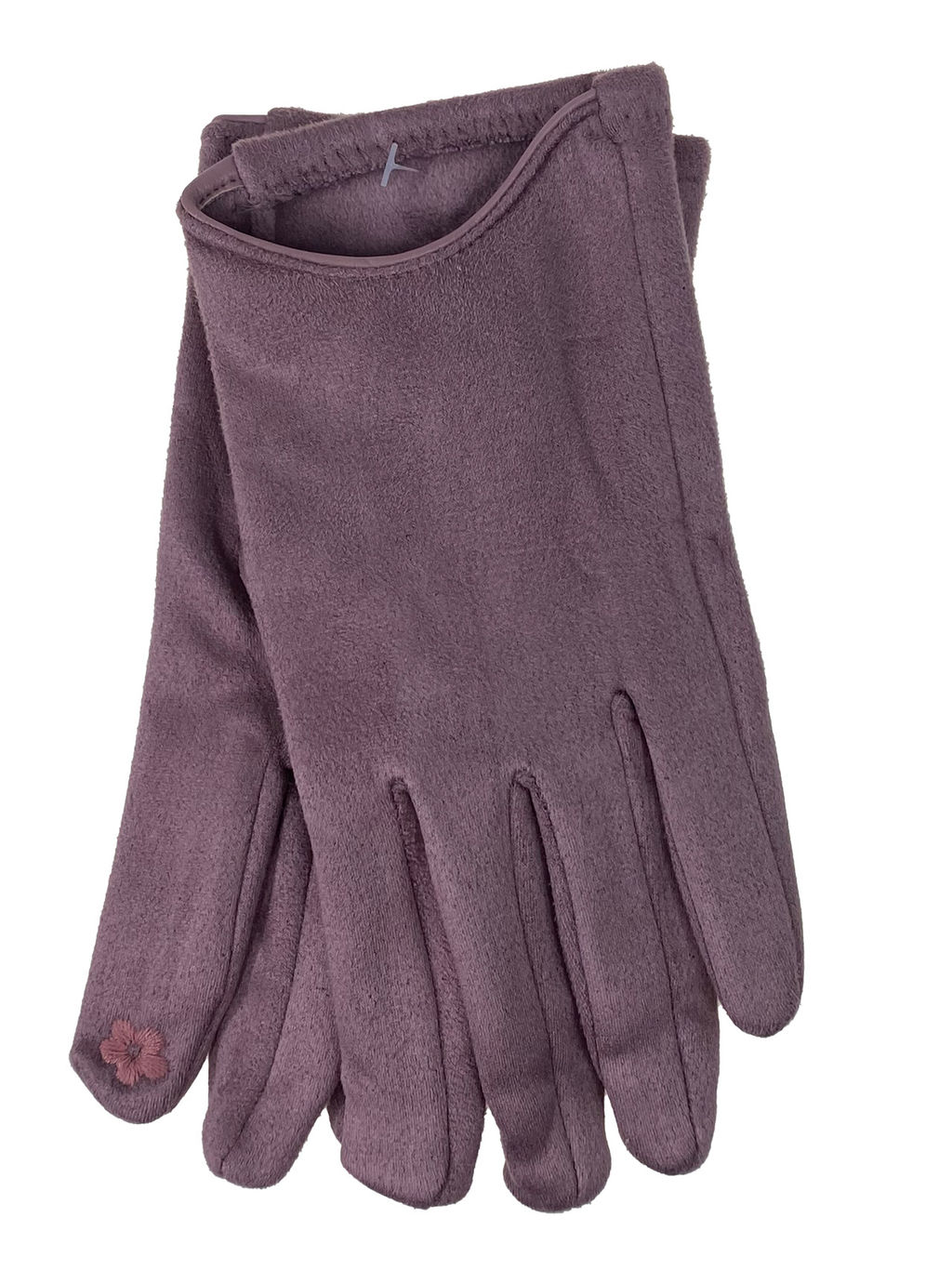 Элегантные женские перчатки из кожи и велюра, цвет шоколад - Greta фото 23