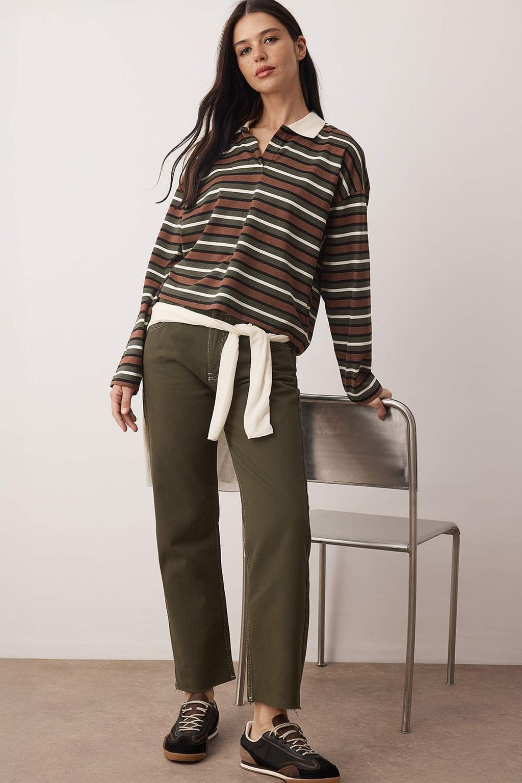 TRENDYOLMILLA Ac?k Mavi Pacas? Kesikli Yuksek Bel Straight Jeans TWOAW25JE00307  фото 20