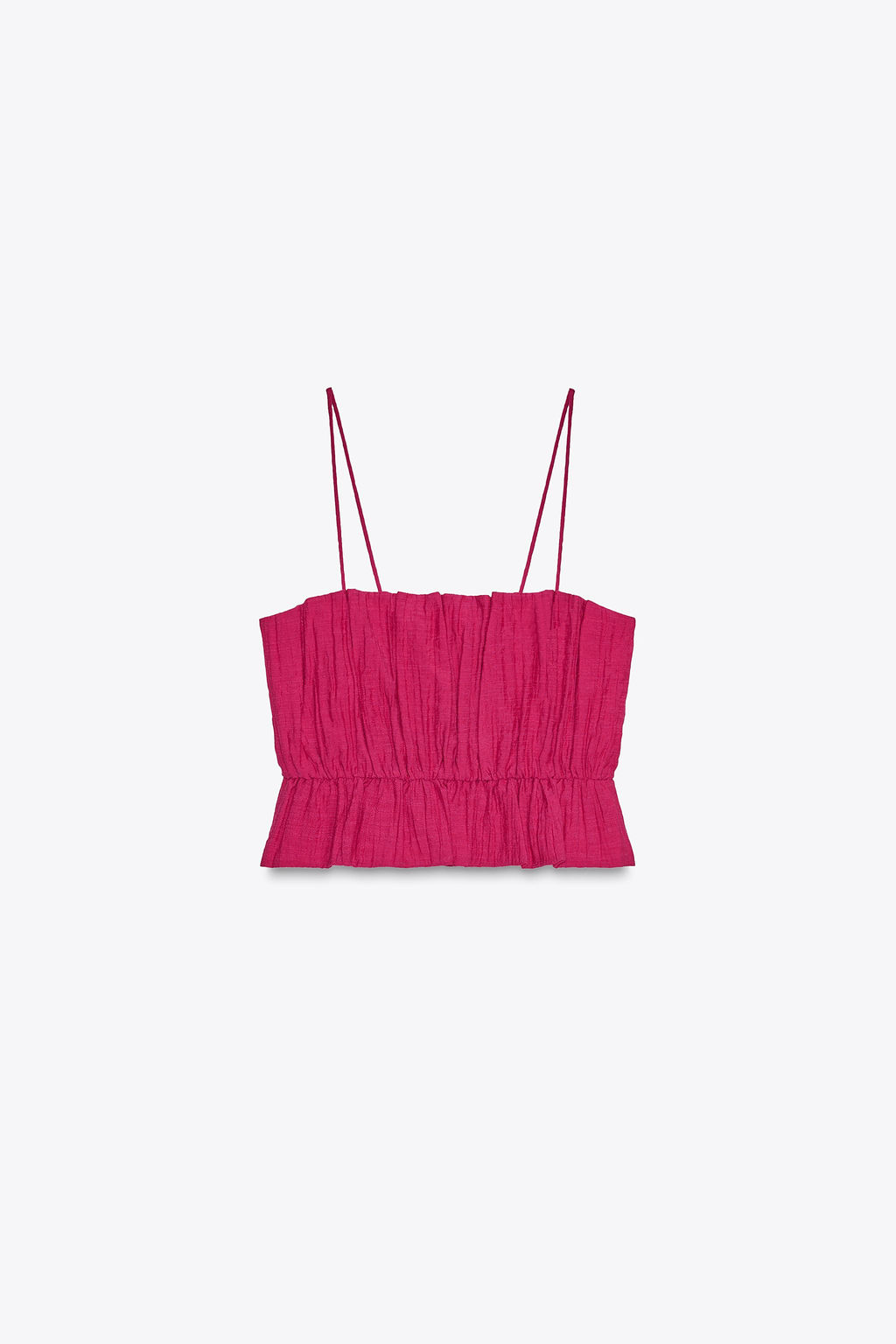 PRINTED SMOCKED CROP TOP - Zara фото 12