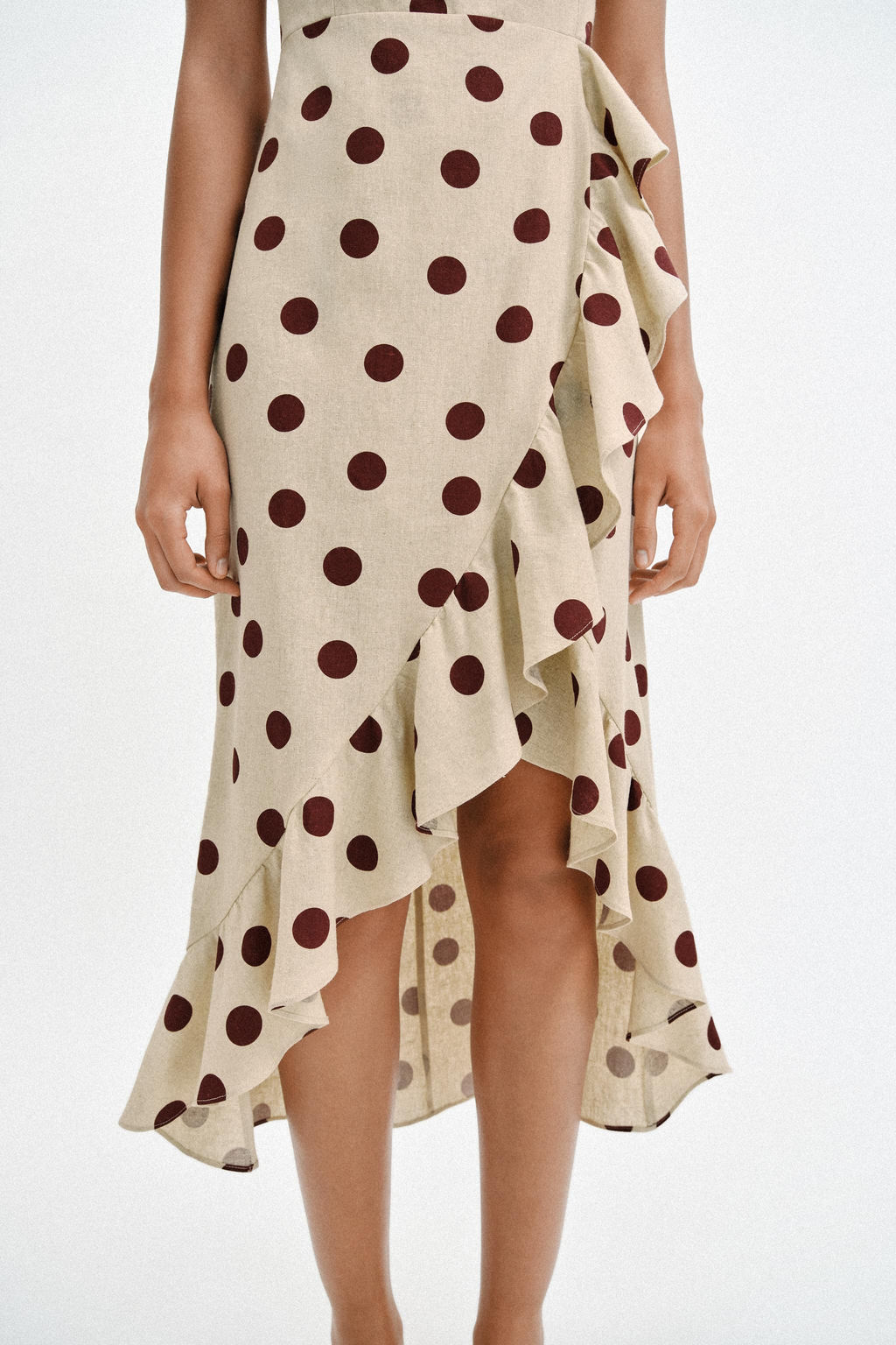 VESTIDO MIDI LUNARES CON LINO / 930 - Zara фото 7
