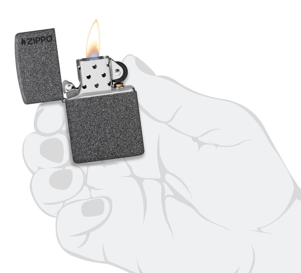Зажигалка ZIPPO Логотип с каменным покрытием | Logo Iron Stone 211ZL  фото 5