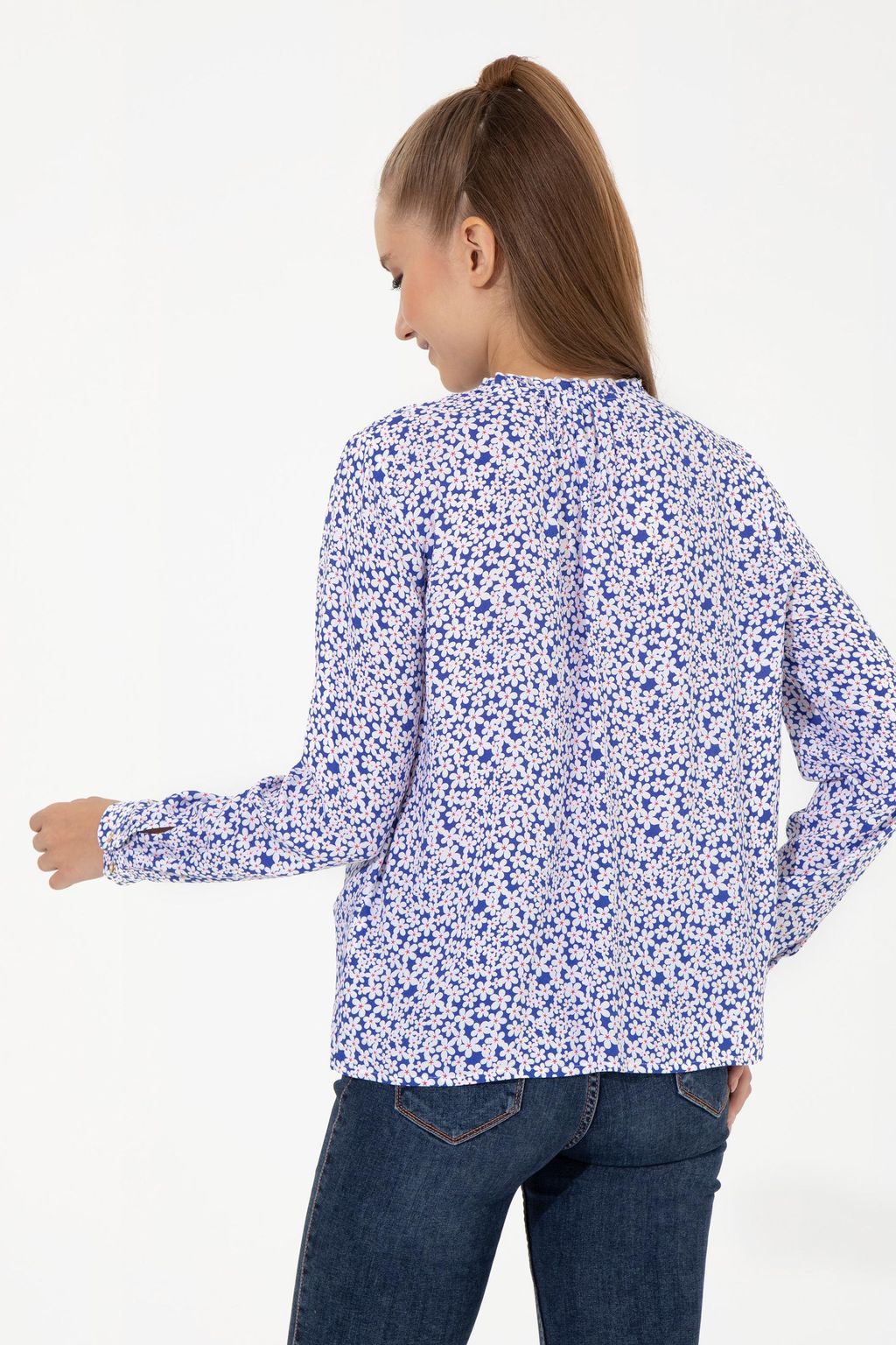 U. S. Polo Assn Женская синяя рубашка с длинным рукавом - U.s. polo assn фото 5