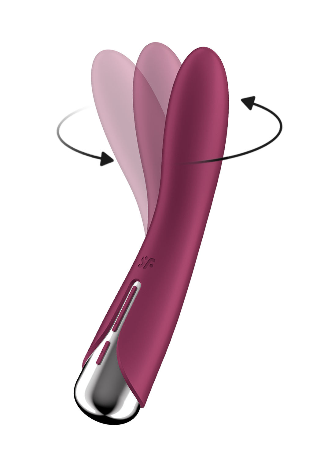 Вибратор для точки G с ротацией Satisfyer Spinning Vibe 1, силикон, бордовый, 17,8 см