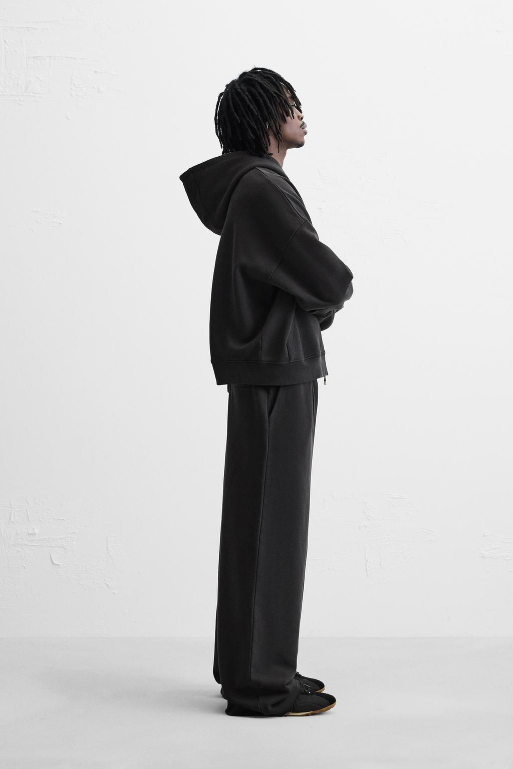 WASHED PLEATED JOGGER TROUSERS - Zara фото 4