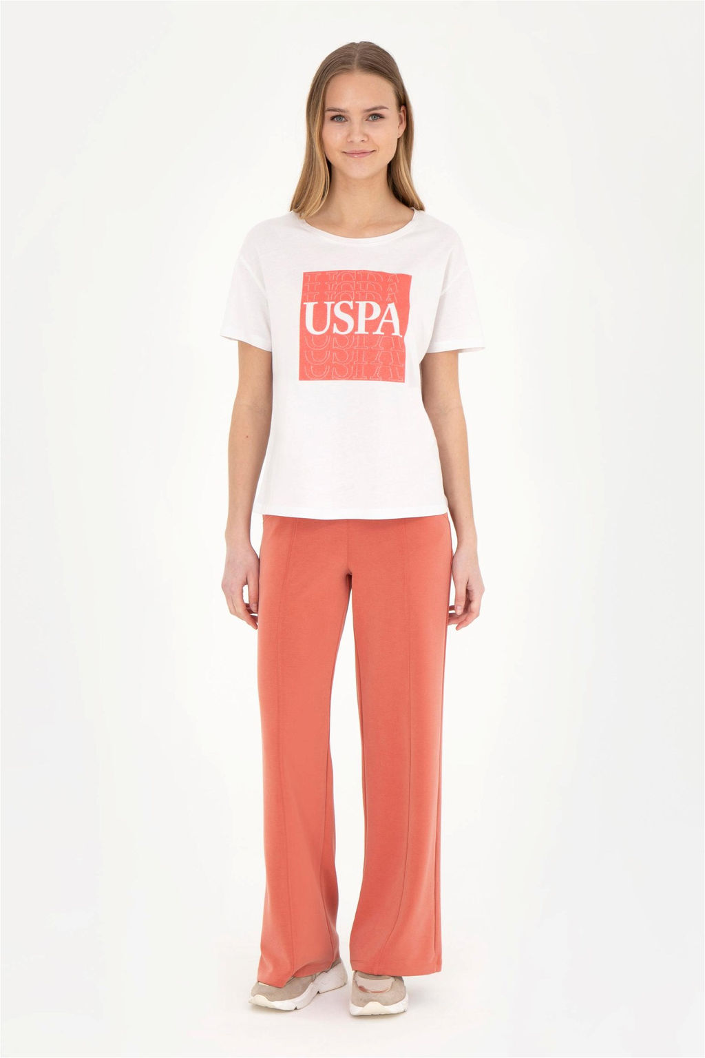 Женская футболка цвета экрю - U.s. polo assn фото 4