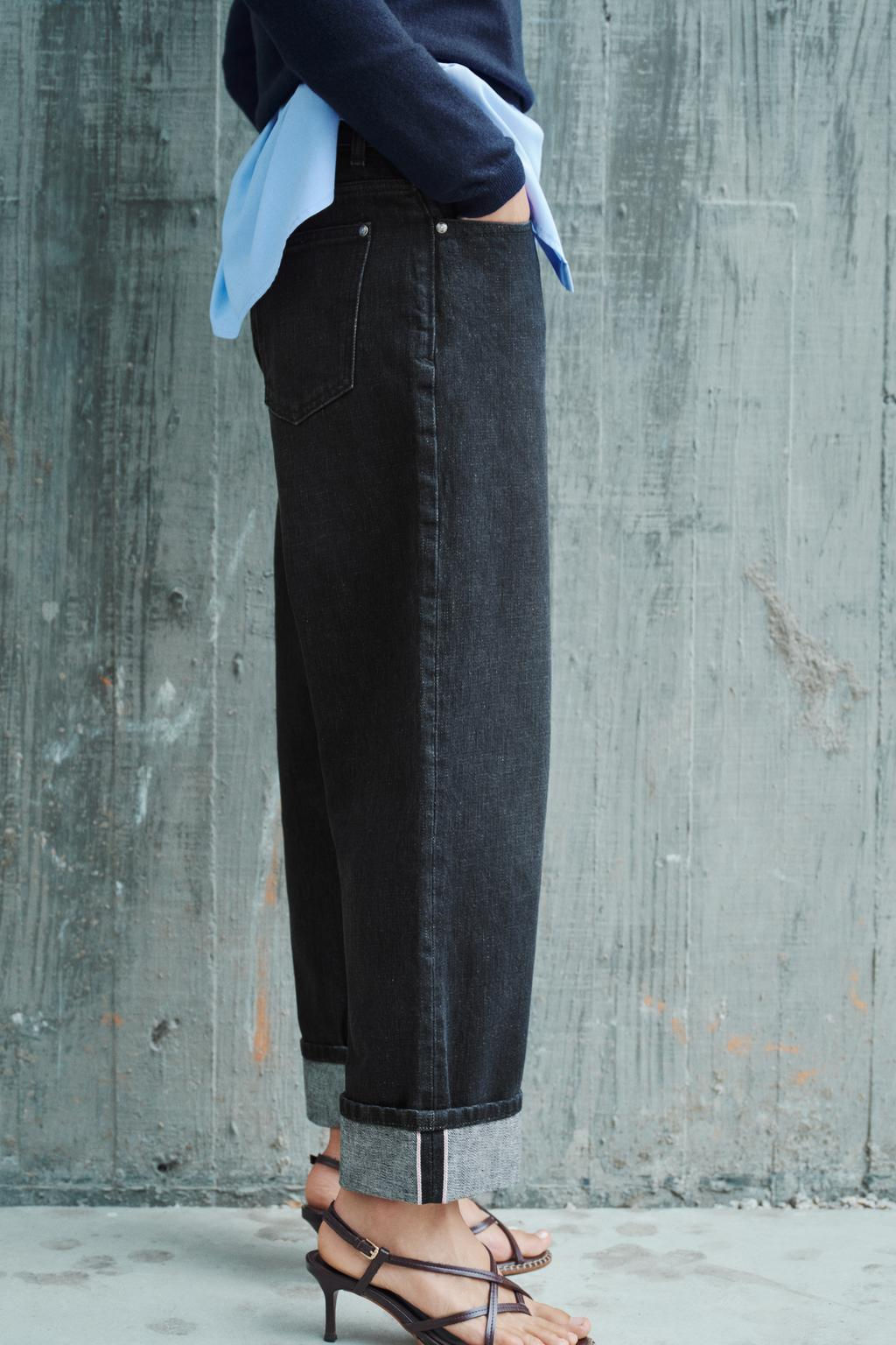 Z1975 SELVEDGE STRAIGHT-LEG MID-WAIST JEANS - Zara фото 4