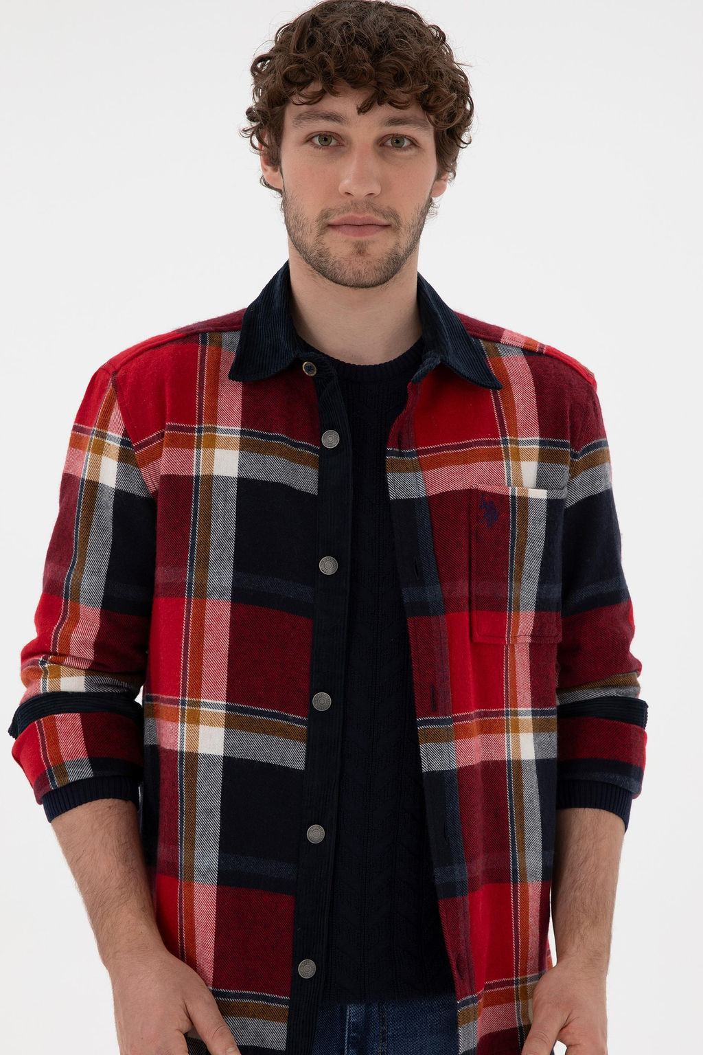 Мужская красная рубашка с длинным рукавом 1 бесплатно для 1 зоны в рубашках - U.s. polo assn фото 3