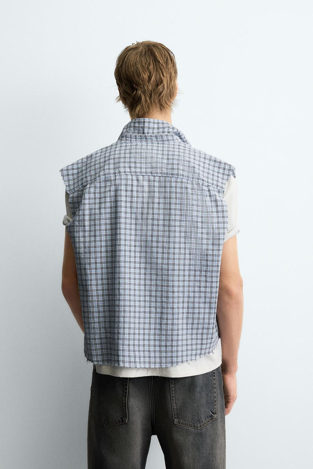 CROPPED FIT CHECK SHIRT - Zara фото 3