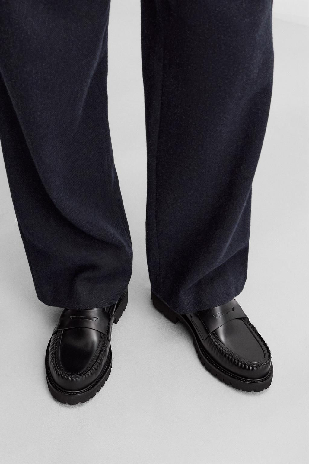 LEATHER PENNY LOAFERS - Zara фото 3