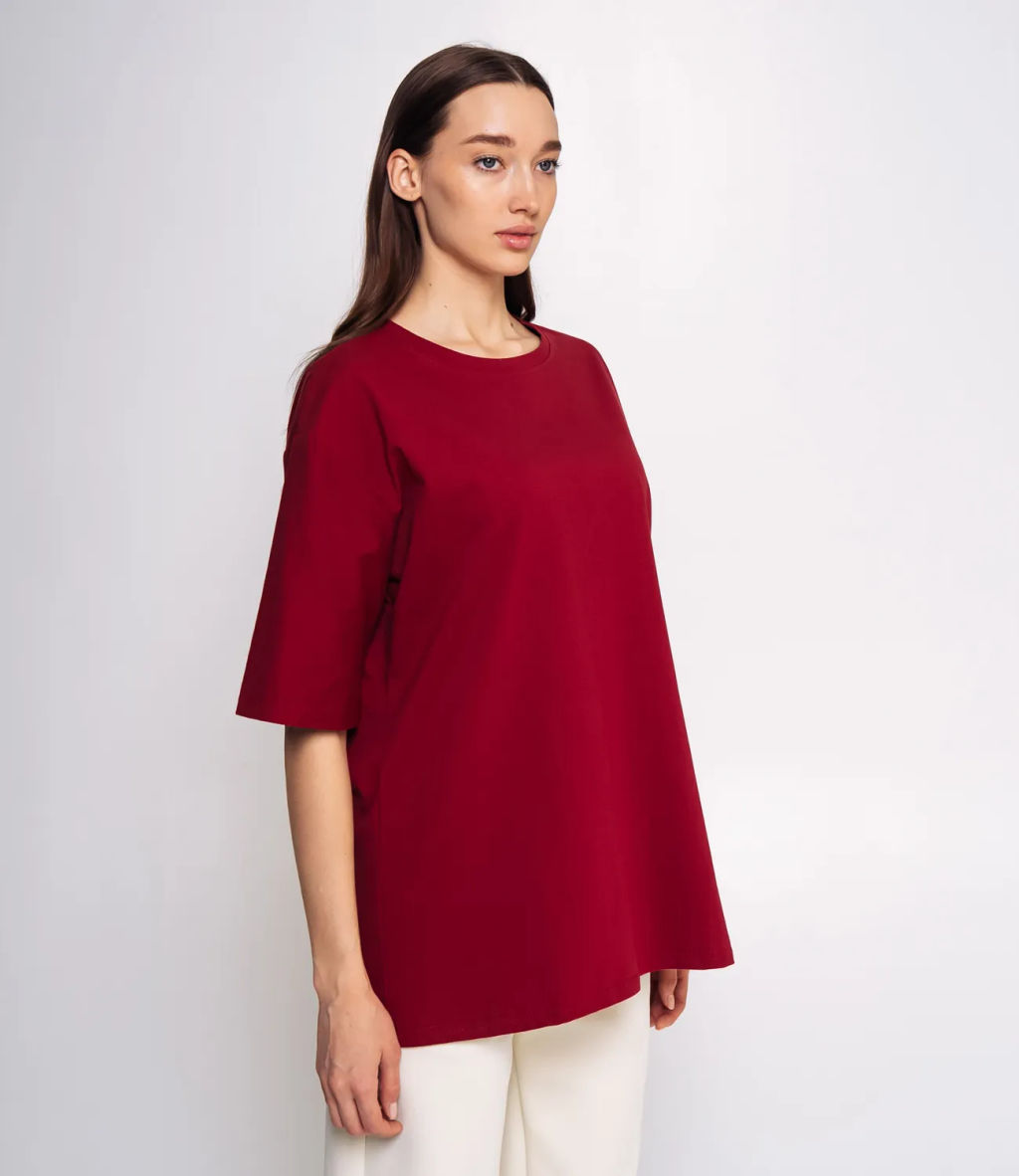 Футболка #ОКТ075001, бордовый