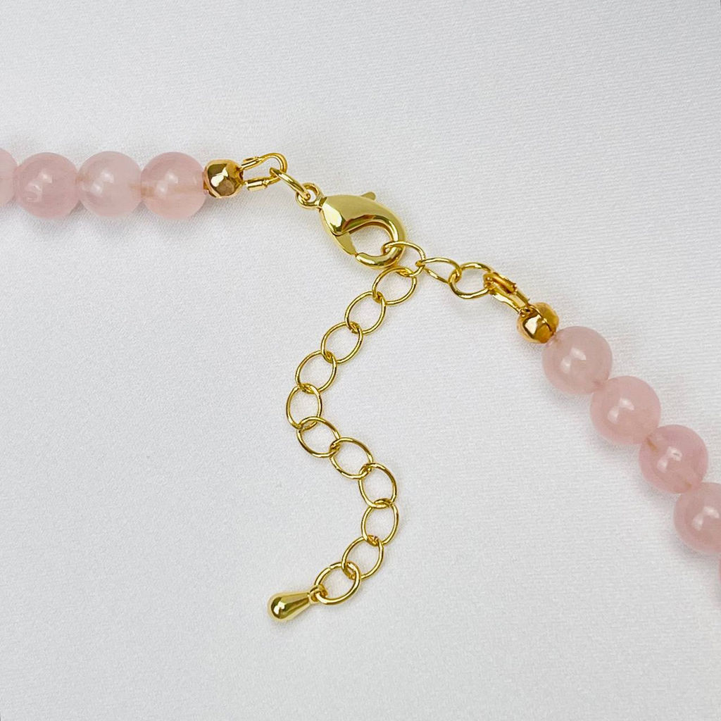 Колье из мадагаскарского Розового кварца и Берилла 43 см +