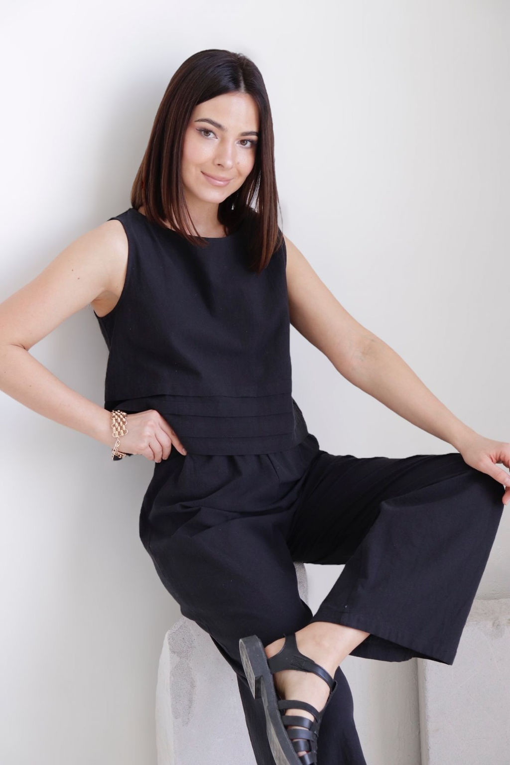 Martichelli Костюм брючный хлопковый чёрный  фото 4