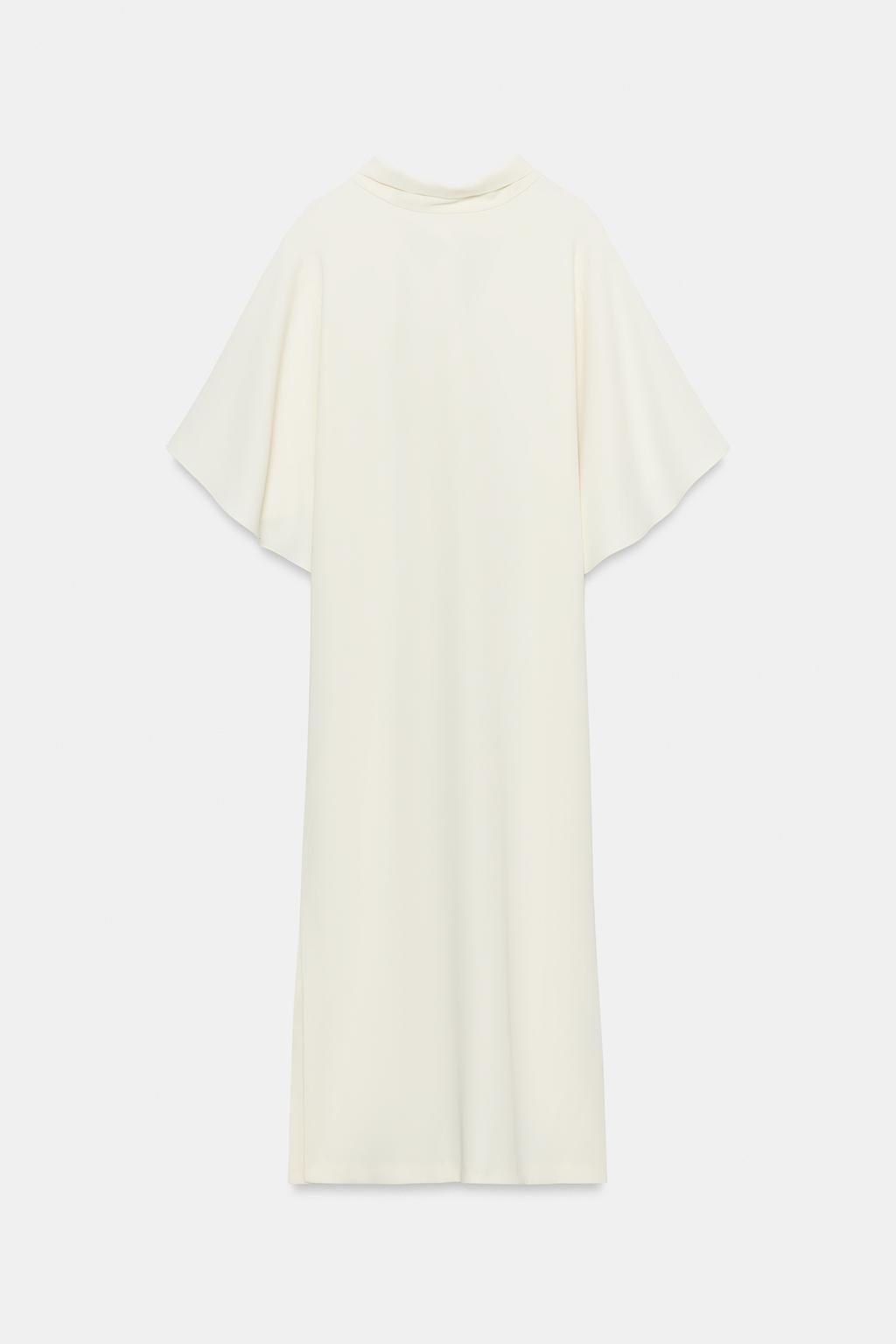 VESTIDO MIDI FLUIDO ZW COLLECTION / Beige claro - Zara фото 15