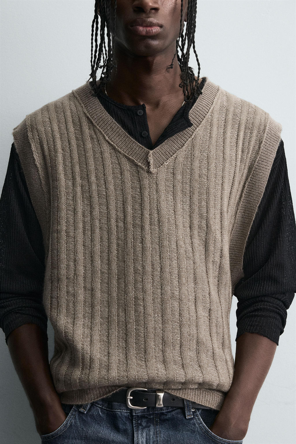 REVERSIBLE INSIDE-OUT KNIT VEST - Zara фото 5
