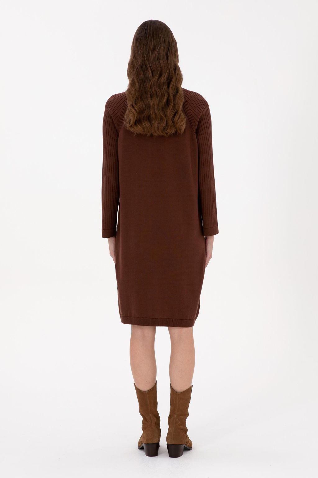 Kad_n Kahverengi Triko Elbise - U.s. polo assn фото 4