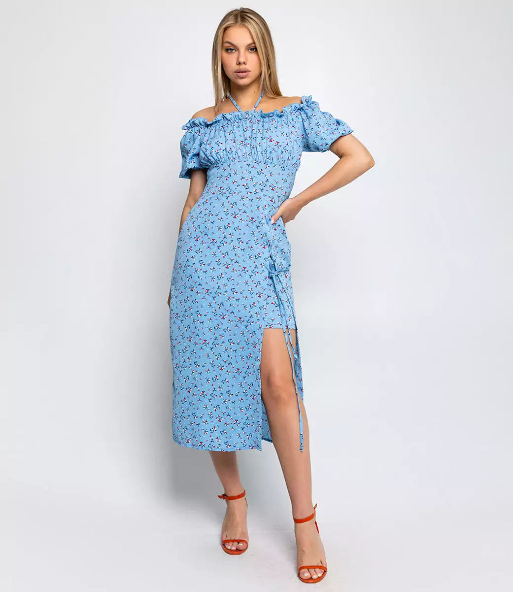 Платье #БШ2225, голубой