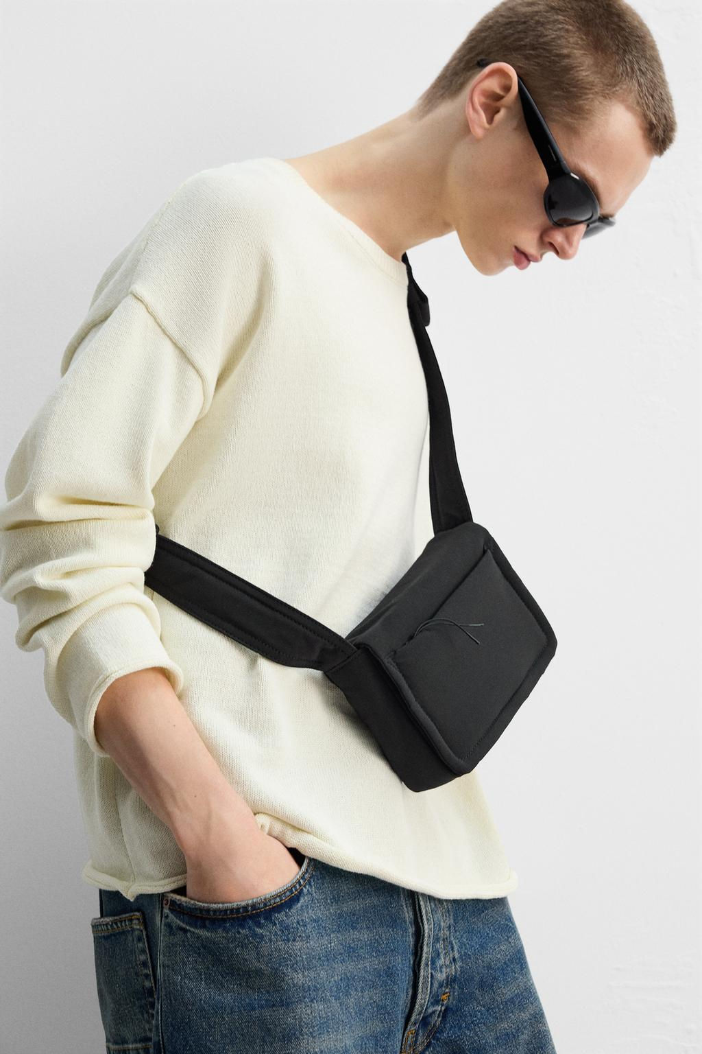 NYLON CROSSBODY BAG WITH FLAP