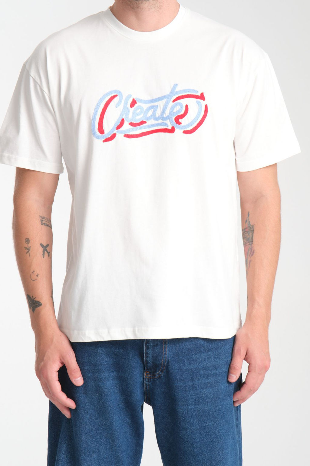 TRENDYOL MAN Ekru Oversize/Genis Kesim Yaz? Nak?sl? %100 Pamuk T-Shirt TMNSS25TS00226 - Trendyolmilla фото 4