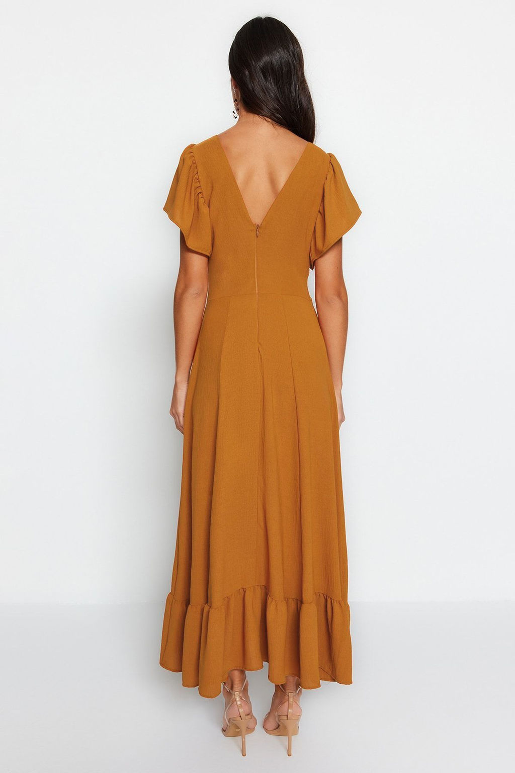 Tarc?n A-Kesim Yaka Detayl? Dokuma Elbise TWOSS23EL02065 - Trendyolmilla фото 4