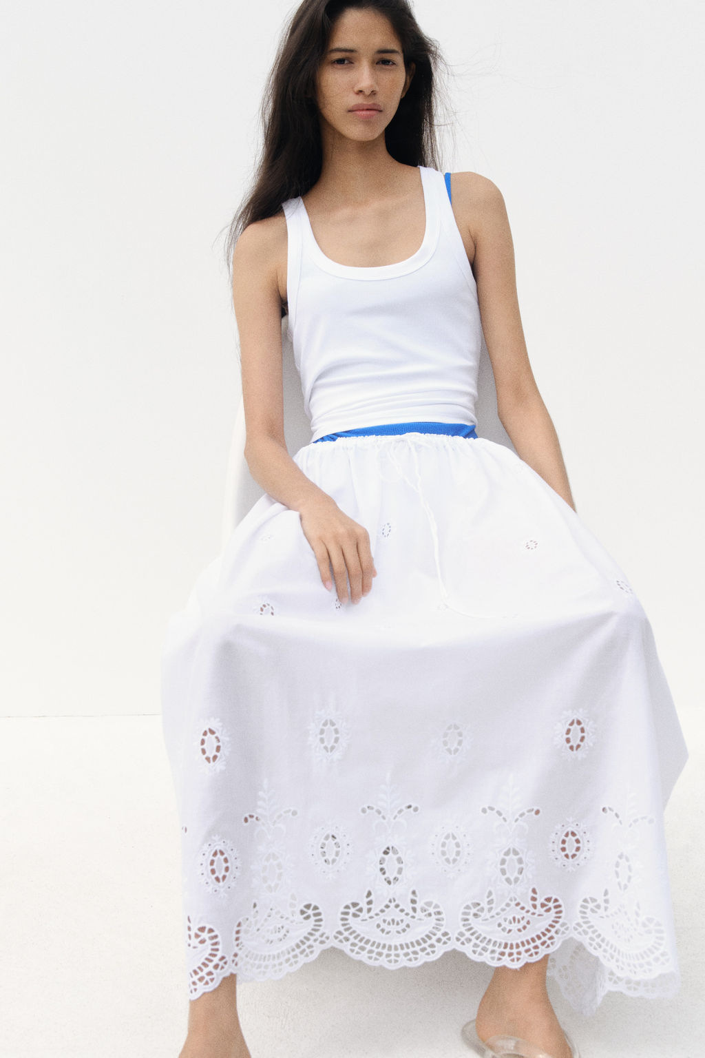 Falda en bordado ingl?s con cord?n de ajuste - H&m фото 6
