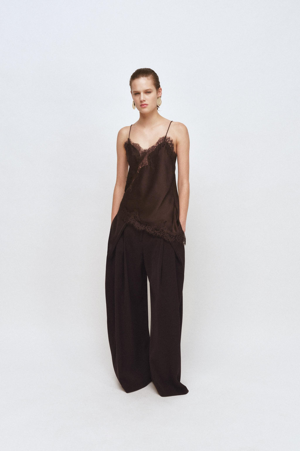 ZW COLLECTION LACE CAMISOLE TOP - Zara фото 15
