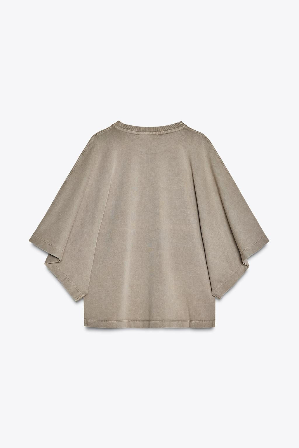 WASHED CAP SLEEVE T-SHIRT - Zara фото 14