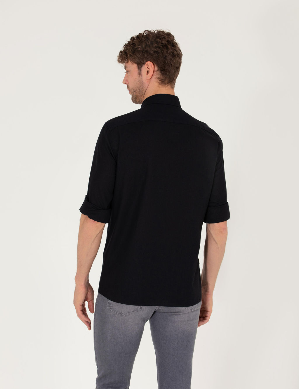 Siyah Regular Fit Uzun Kollu G_mlek - Pierre cardin фото 5