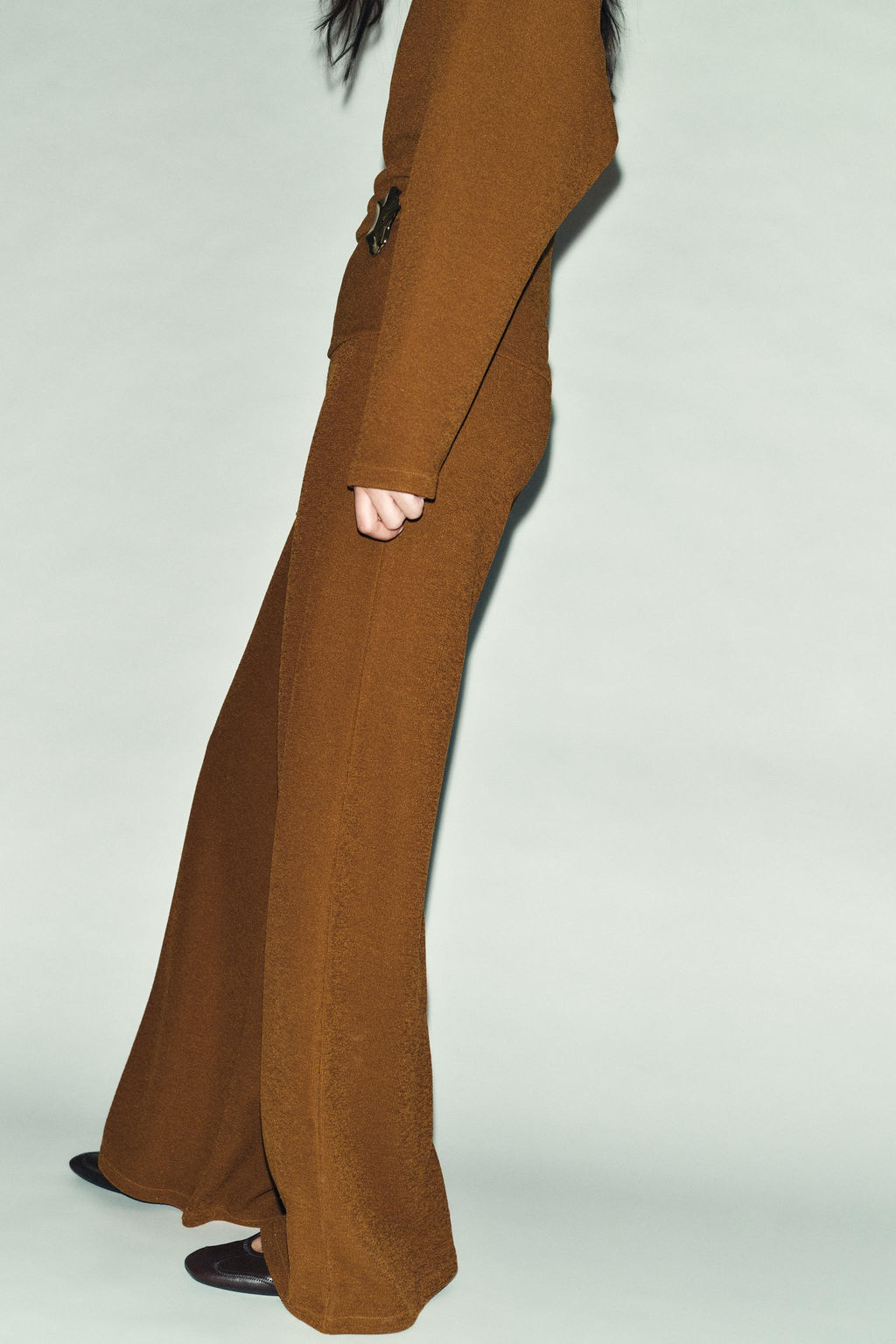 TEXTURED WIDE-LEG TROUSERS