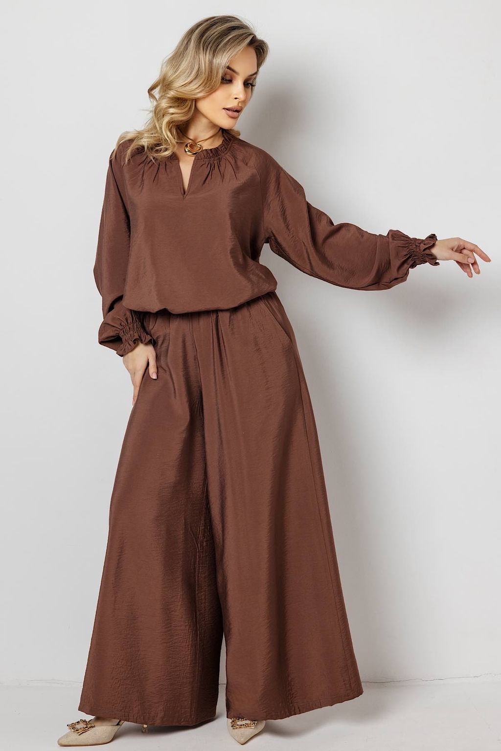 Блузка женская 4484/01/Коричневый