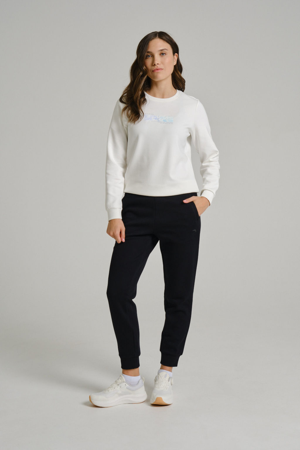 Брюки трикотажные удлиненные Черный