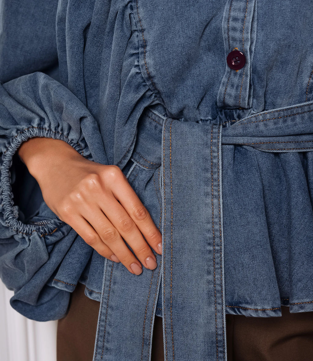 Джинсовая блуза #КТ303 (5), голубой