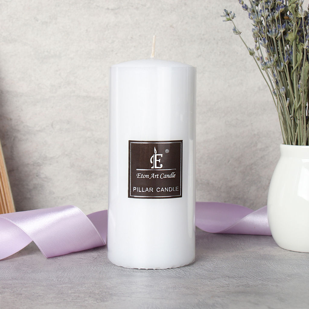 Свеча столбик белая 6х14 см / SS7 /уп 36/*