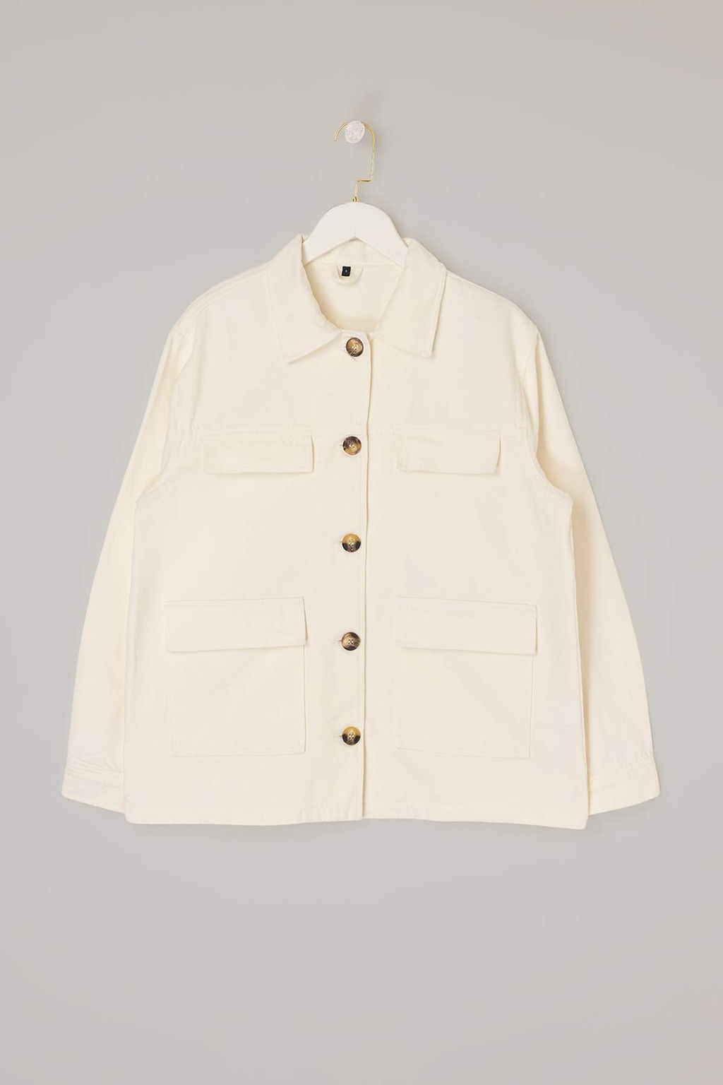 Ekru Cep Detayl? Oversize Denim Ceket TWOSS26CE00030 - Trendyolmilla фото 5