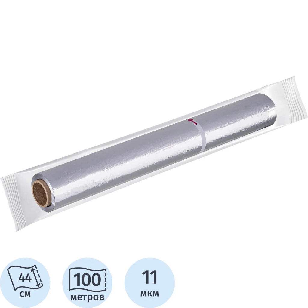 Фольга пищевая алюминиевая пищевая Комус 44см Х 100м 11мкм