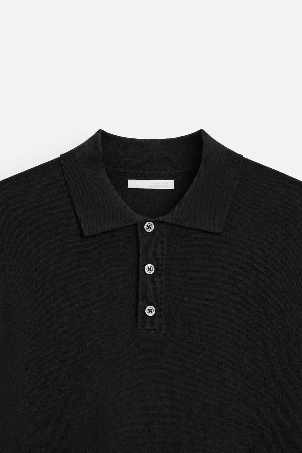 VISCOSE BLEND KNIT POLO SHIRT - Zara фото 24