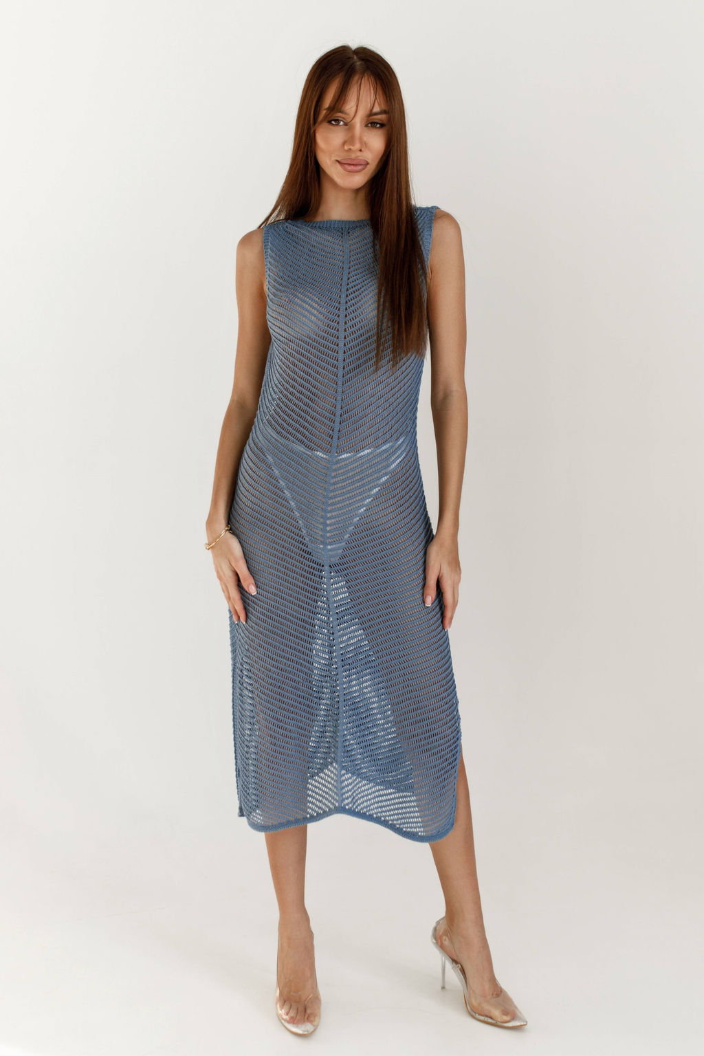 4101 СИНЕЕ ПЛАТЬЕ - Karolina фото 3