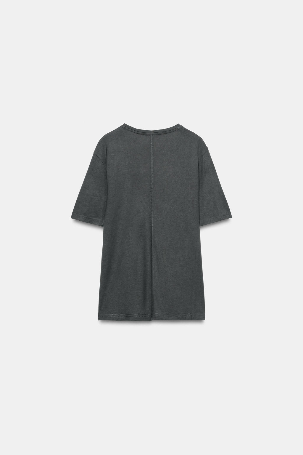CAMISETA ESCOTE PICO FLUIDA / Plomo oscuro