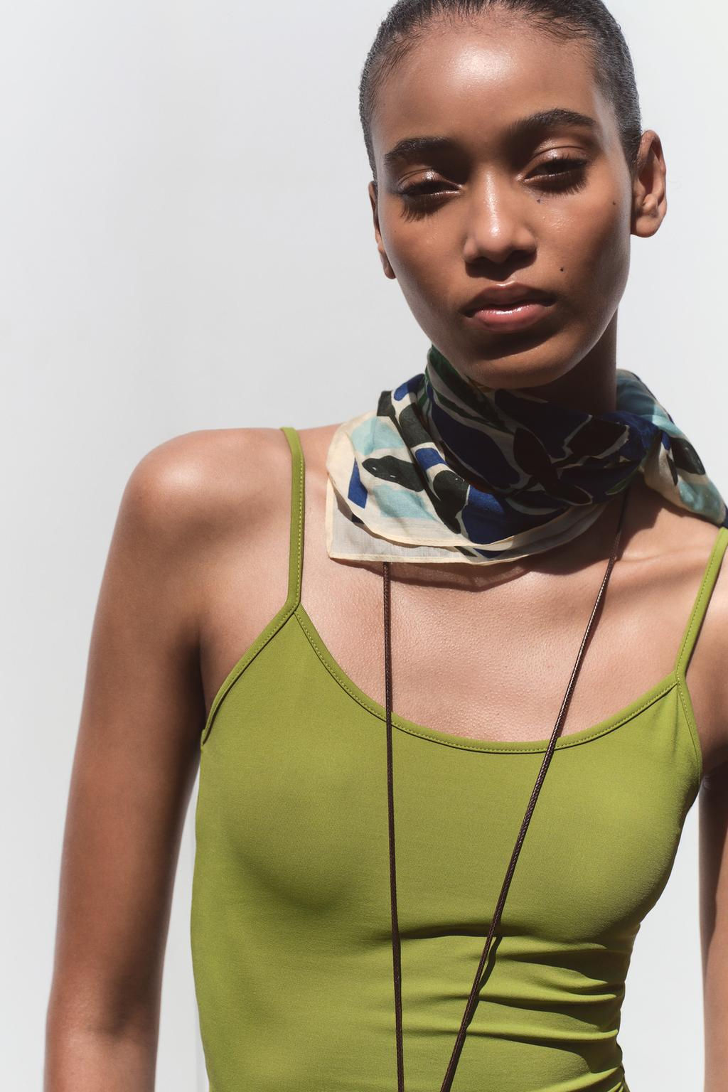 POLYAMIDE TOP WITH THIN STRAPS - Zara фото 44