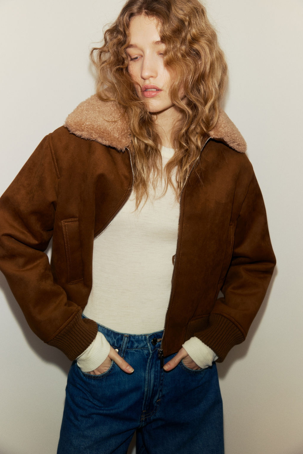 Chaqueta con cuello de borreguito - H&m фото 2