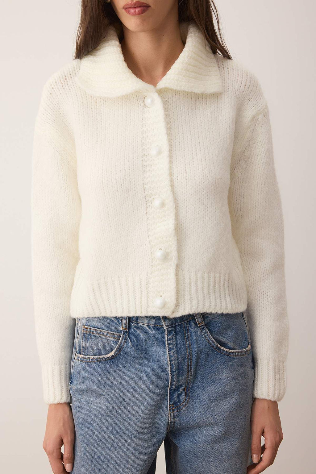 Mavi Oversize/Genis Kal?p Crop Triko H?rka TWOAW26HI00179 - Trendyolmilla фото 11