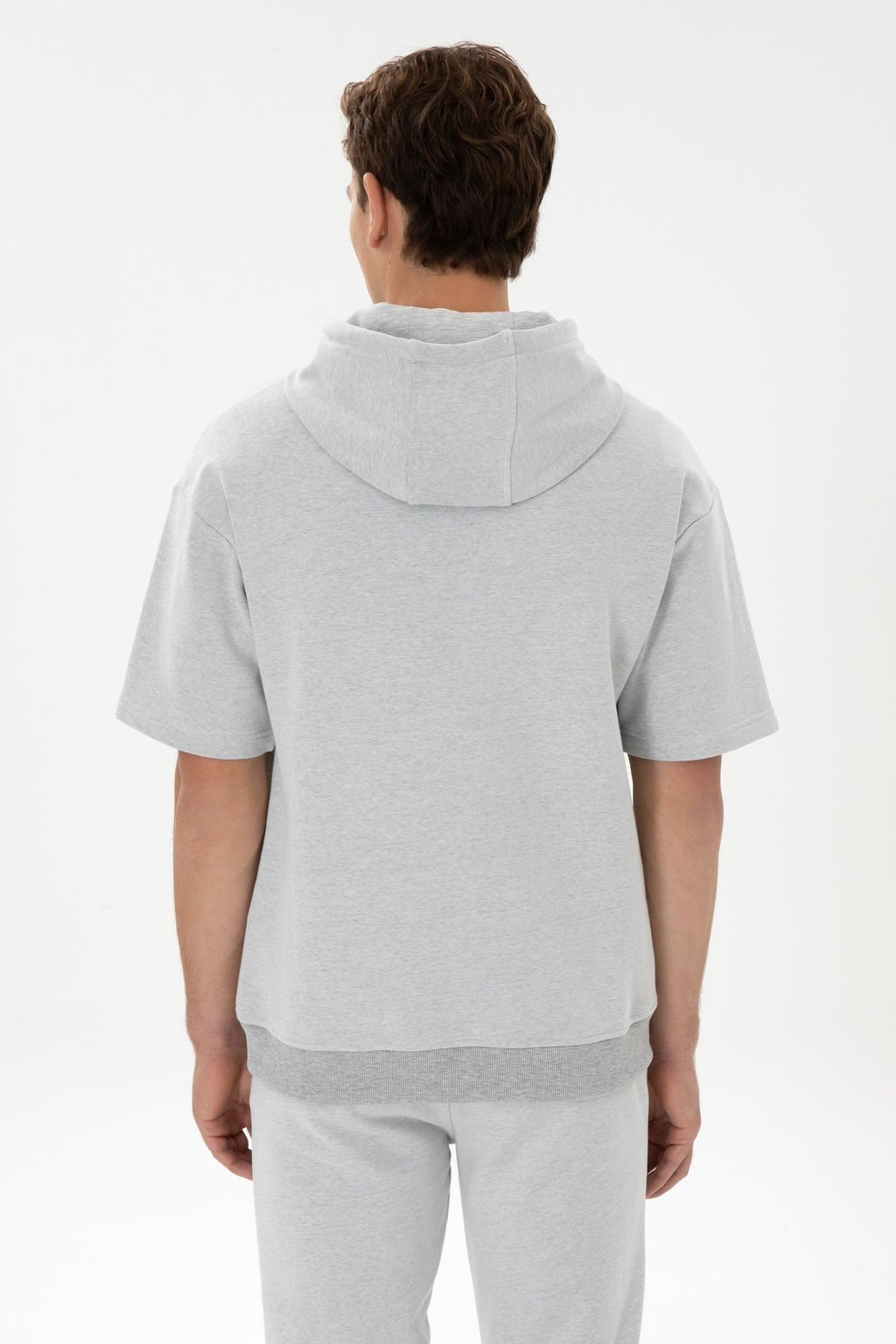 Erkek Comfort Fit Kap__onlu K_sa Kollu Gri Melanj Sweatshirt - U.s. polo assn фото 5