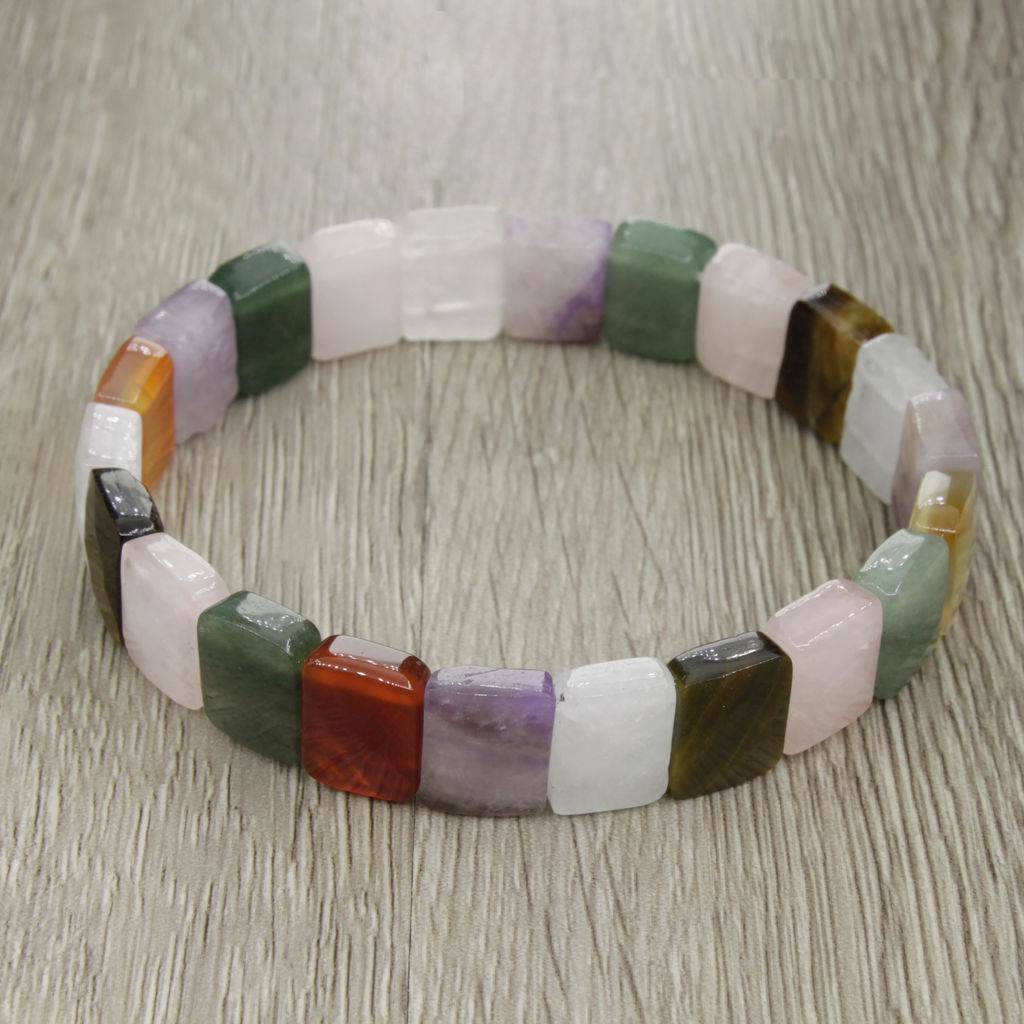 Самоцветы 12мм, браслет Квадро 19см - Agat77 фото 2