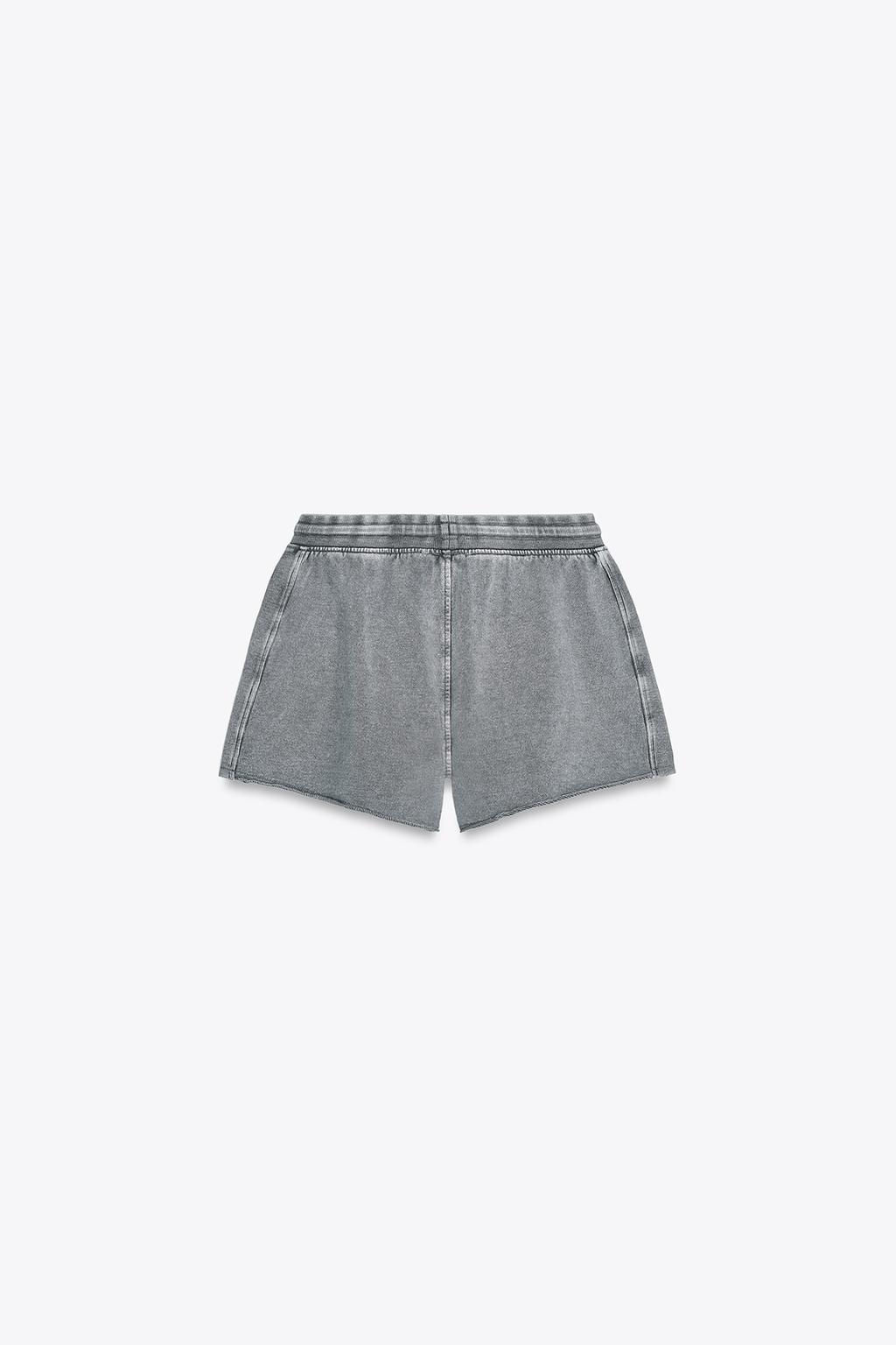 WASHED EFFECT TEXT SWEATSHIRT SHORTS - Zara фото 6