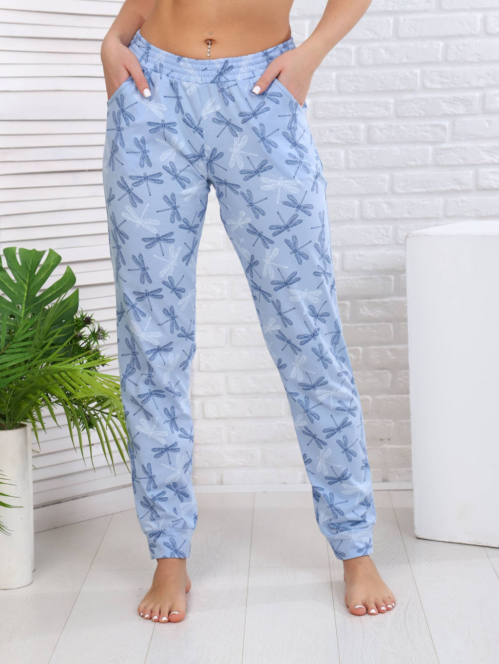 Брюки женские, модель 162, трикотаж (Стрекоза, голубой) - Ивановотекстиль фото 4