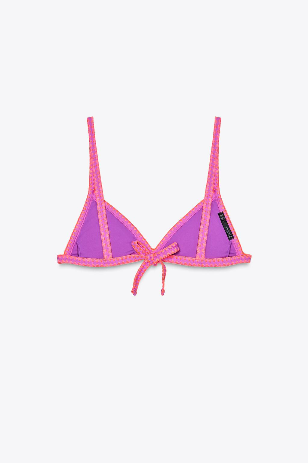 CONTRAST TRIANGULAR BIKINI TOP - Zara фото 6