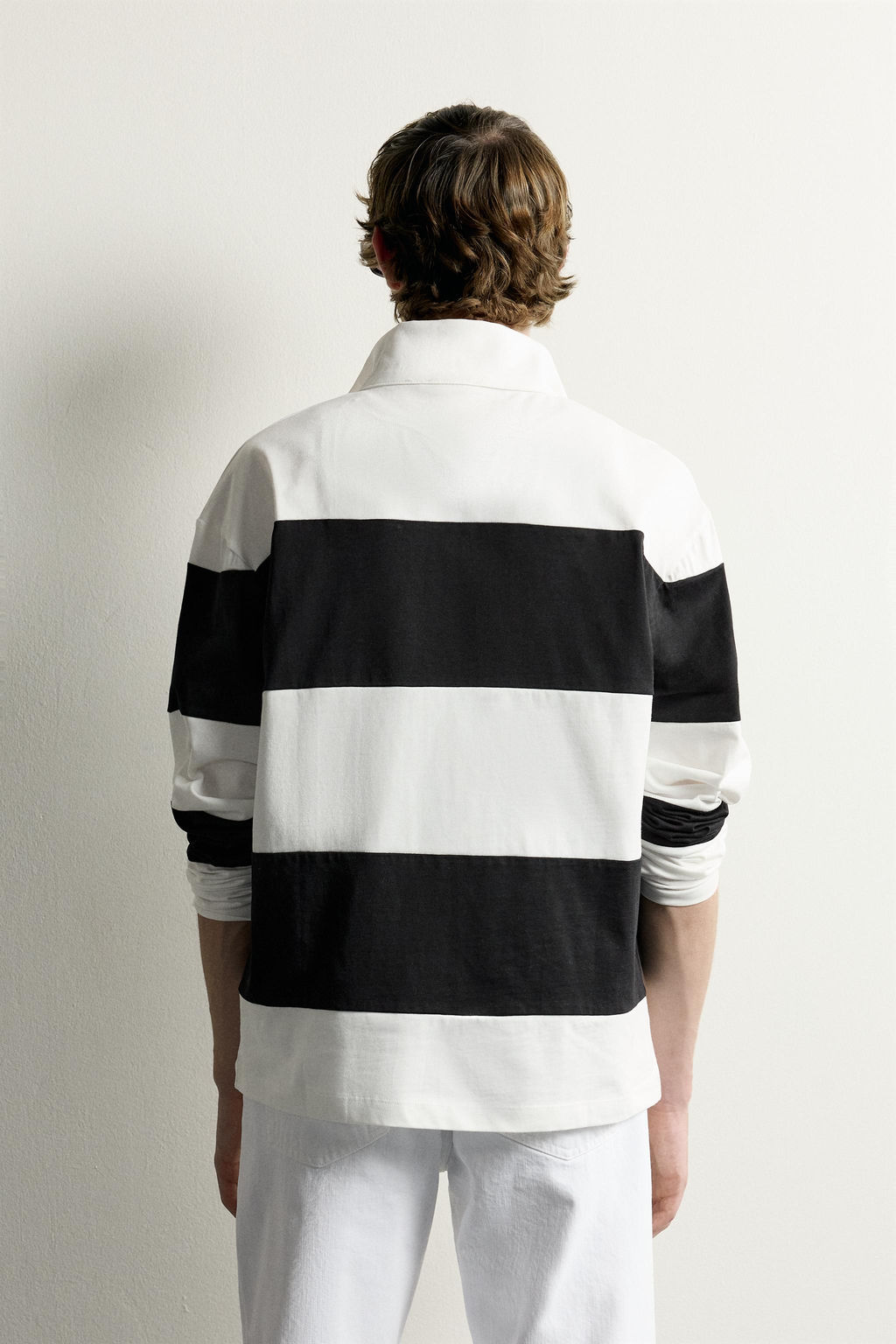 POLO RELAXED FIT RAYAS / Blanco / Marino - Zara фото 3