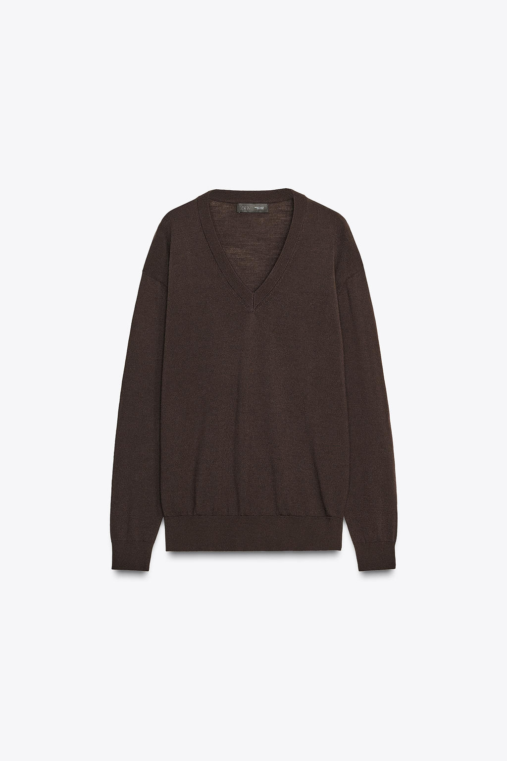 100% WOOL KNIT V-NECK SWEATER - Zara фото 4