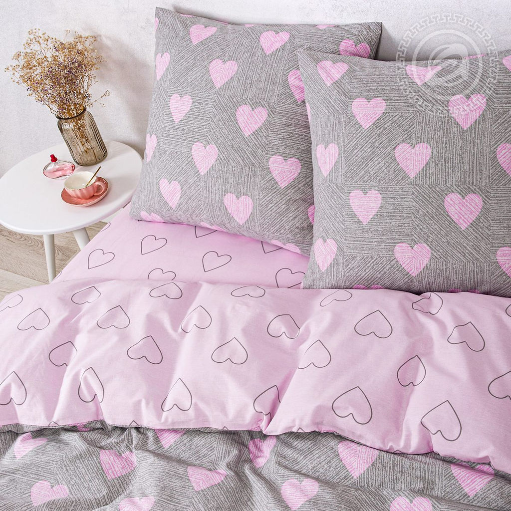 Постельное белье Купидон (поплин DE LUXE) Евро/Пододеяльник: 1 шт. - 215*200; Простыня: 1 шт. - 215*240; Наволочка: 2 шт. - 70*70; DE LUXE - Артпостель фото 2