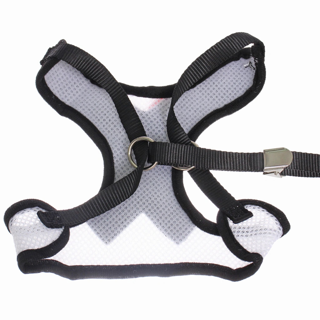 Шлейка с поводком для мелких пород собак и кошек "LAPUSIK", цвет черный, размер S